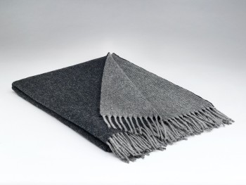 BLANKET SUPERSOFT LAMBSWOOL - CHARCOAL REVERSIBLE