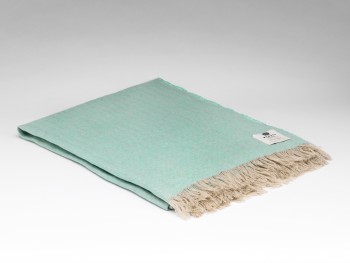 IRISH LINEN THROW - MINT GREEN