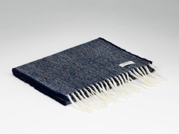 LAMBSWOOL TWEED SCARF - DONEGAL NAVY TWEED