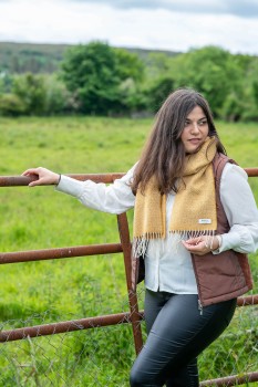 LAMBSWOOL TWEED SCARF - DONEGAL SUNSHINE TWEED