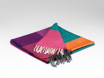 LAMBSWOOL SCARF - HYACINTH & ORANGE