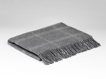 LAMBSWOOL PASHMINA 74 X 220 - GREY WINDOWPANE