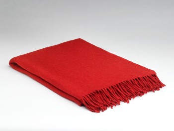 BLANKET 10%CASHMERE 90%LAMBSWOOL - ROUGE