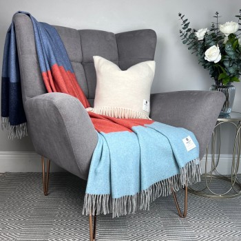 BLANKET 10%CASHMERE 90%LAMBSWOOL - OCEAN SUNSET