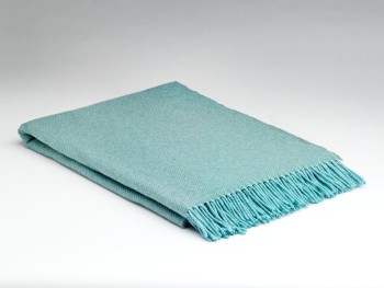 BLANKET 10%CASHMERE 90%LAMBSWOOL - AQUA