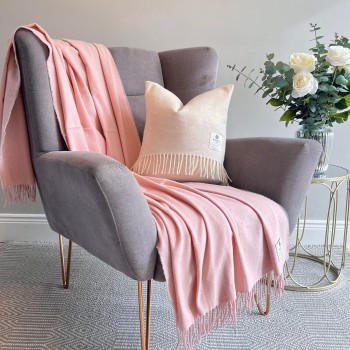 BLANKET 100% CASHMERE 200X 145 - SMOKEY PINK