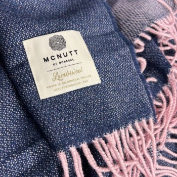 BLANKET SUPERSOFT LAMBSWOOL - BLUEBERRY  CRUSH REVERSIBLE