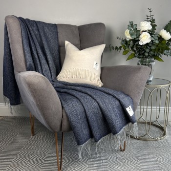 BLANKET COLLECTION - FADED DENIM HERRINGBONE