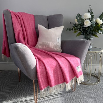 BLANKET HERITAGE COLLECTION - AURORA PINK HERRINGBONE
